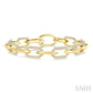 3 Ctw Open Window Hexagon Link Round Cut Diamond Aeris Gold Fashion Bracelet in 14K Yellow Gold