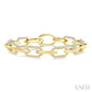3 Ctw Open Window Hexagon Link Round Cut Diamond Aeris Gold Fashion Bracelet in 14K Yellow Gold