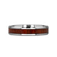 KONA Koa Wood Inlaid Tungsten Carbide Ring with Bevels - 4mm