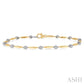 1/10 Ctw Illusion Plate Round Cut Diamond Link Bracelet in 10K Yellow and White Gold