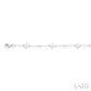 5 MM Round Shape Cultured Pearl and 1/6 Ctw Round Cut Diamond Fashion Station Bracelet in 14K White Gold