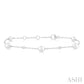 5 MM Round Shape Cultured Pearl and 1/6 Ctw Round Cut Diamond Fashion Station Bracelet in 14K White Gold