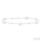 5 MM Round Shape Cultured Pearl and 1/6 Ctw Round Cut Diamond Fashion Station Bracelet in 14K White Gold