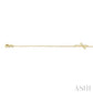 1/8 Ctw Petite Reclined Cross Round Cut Diamond Fashion Bracelet in 10K Yellow Gold