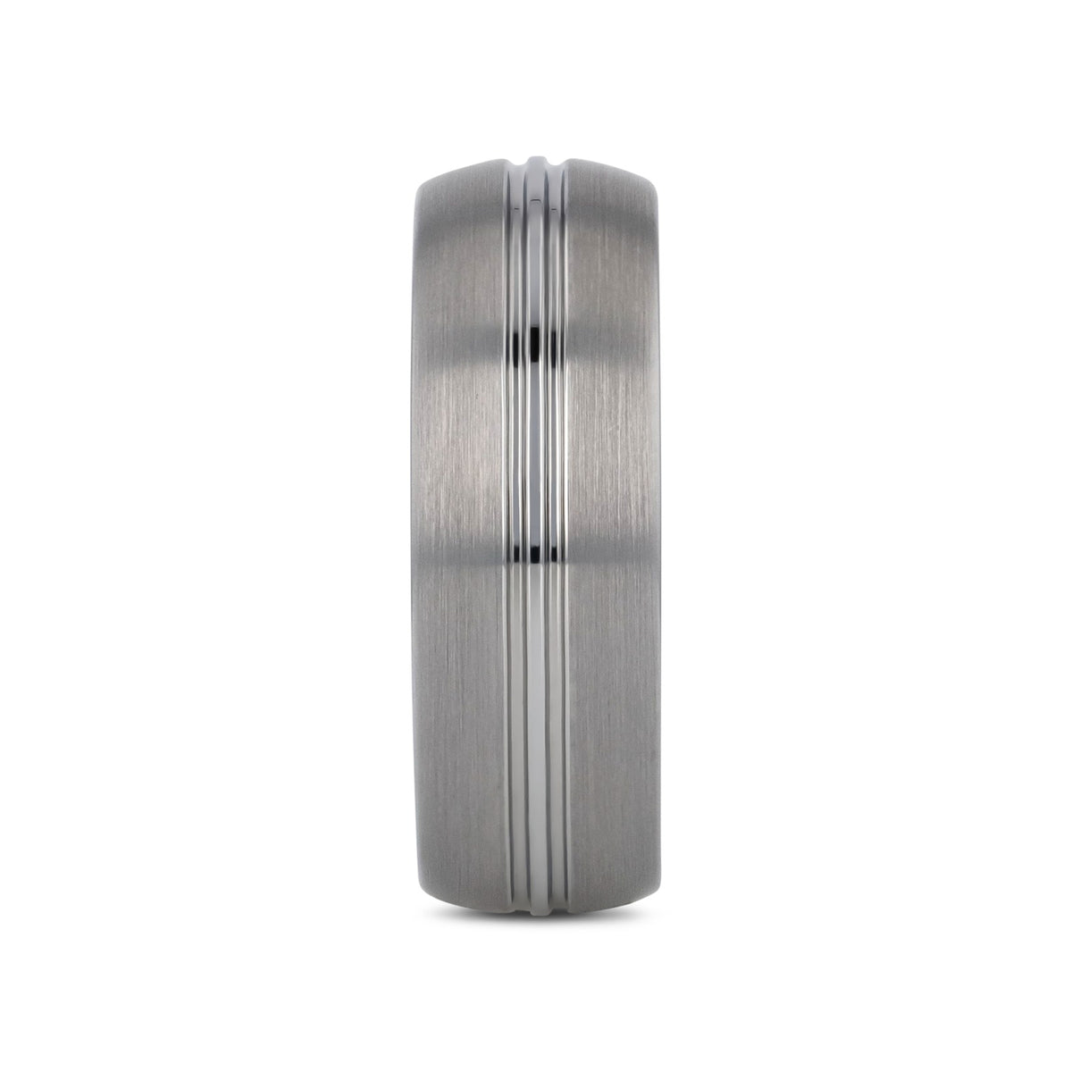 BOSS Tungsten Carbide Ring with Domed Center Groove and Brush Finish - 6mm & 8mm
