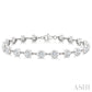 4 Ctw Bezel Set Round Cut Diamond Station Bracelet in 14K White Gold