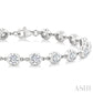 4 Ctw Bezel Set Round Cut Diamond Station Bracelet in 14K White Gold