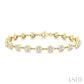 5 Ctw Bezel Set Round Cut Diamond Station Bracelet in 14K Yellow Gold