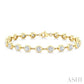 5 Ctw Bezel Set Round Cut Diamond Station Bracelet in 14K Yellow Gold