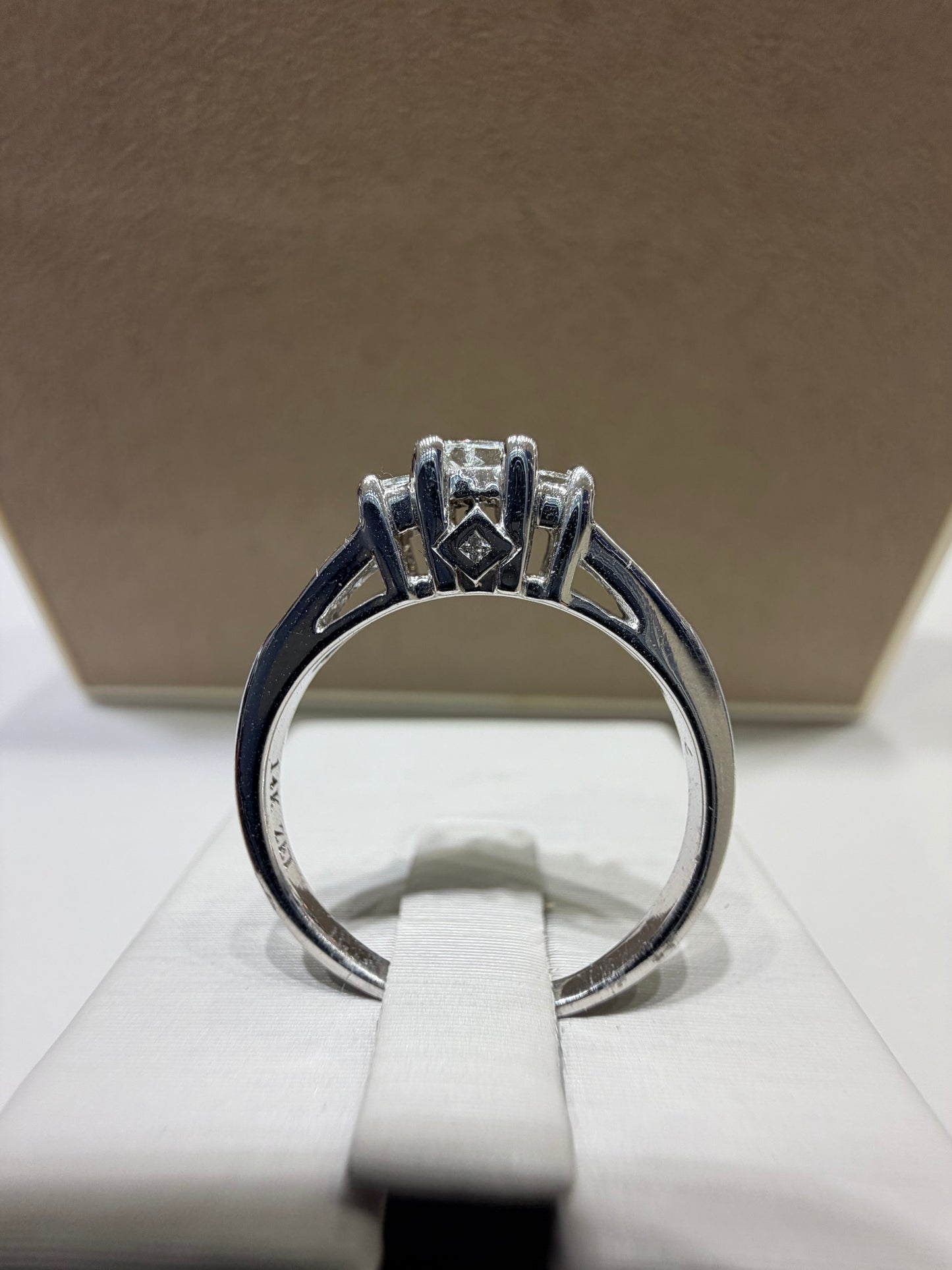 Hi1/2 CTW Princess Cut Three-Stone Diamond Engagement Ring | 14K White Gold