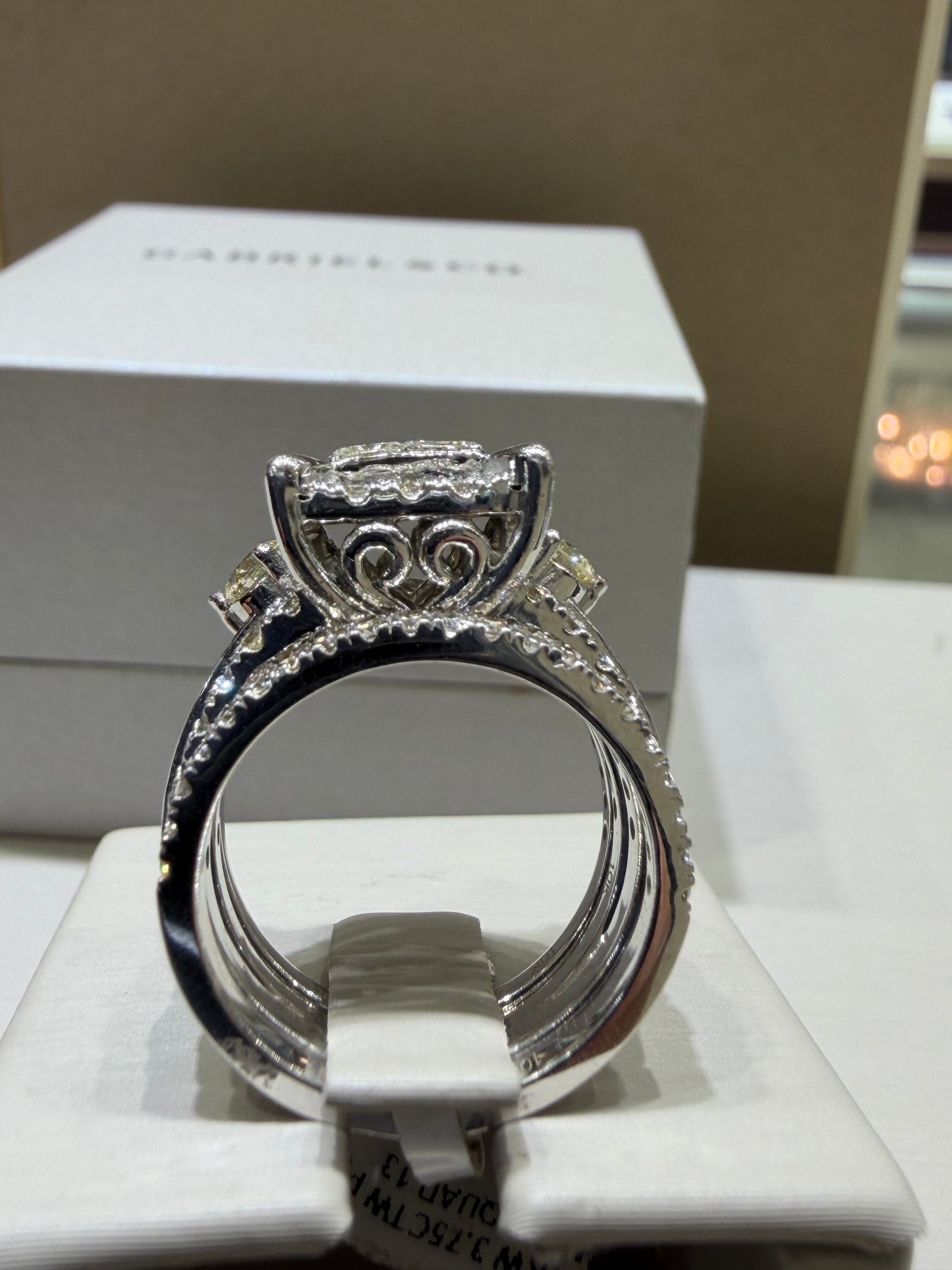 3.75 CTW Three-Piece Princess Cut Diamond Wedding Set | 10K White Gold