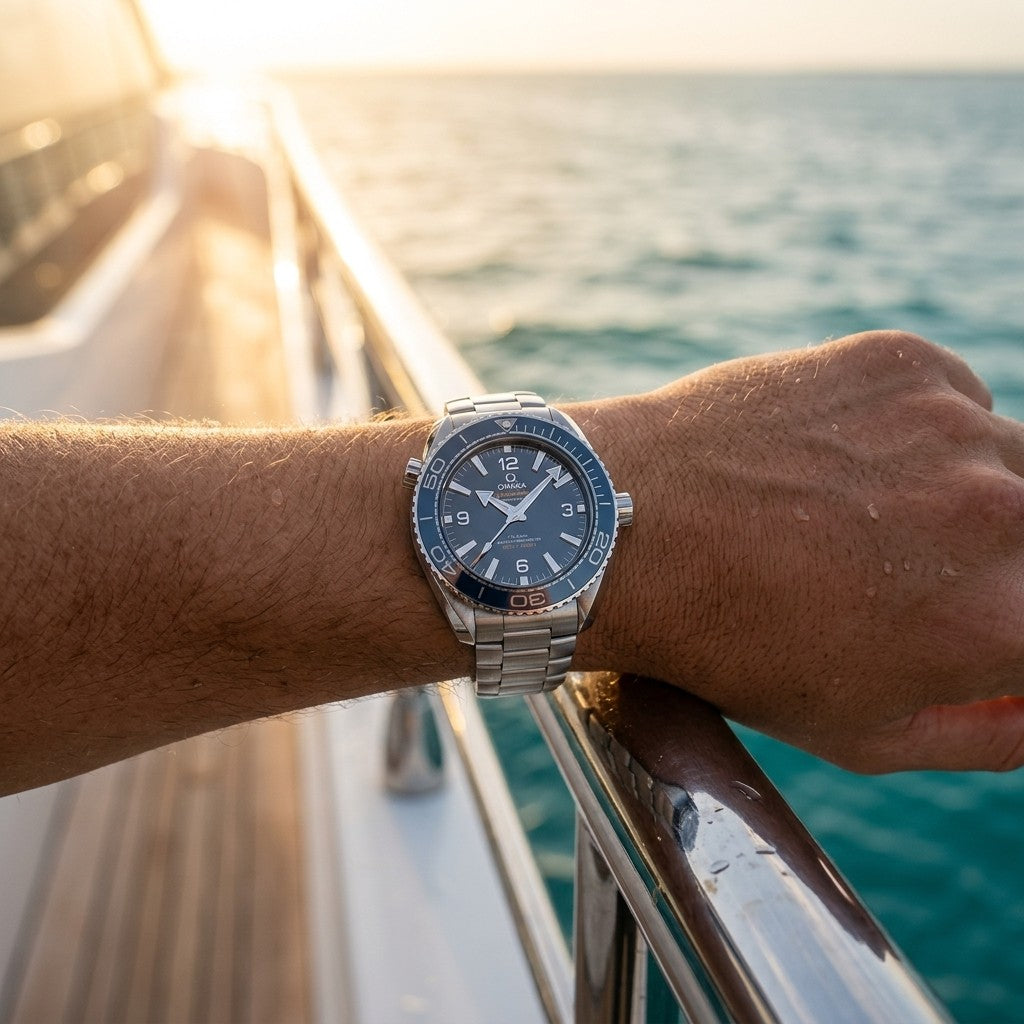 Omega Seamaster Planet Ocean 600M 42 mm — Steel on Steel (217.30.42.21.01.002) — lifestyle