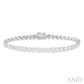 3 Ctw Round Cut Lovebright Diamond Tennis Bracelet in 14K White Gold