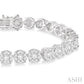 7 Ctw Round Cut Diamond Lovebright Tennis Bracelet in 14K White Gold