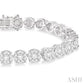7 Ctw Round Cut Diamond Lovebright Tennis Bracelet in 14K White Gold