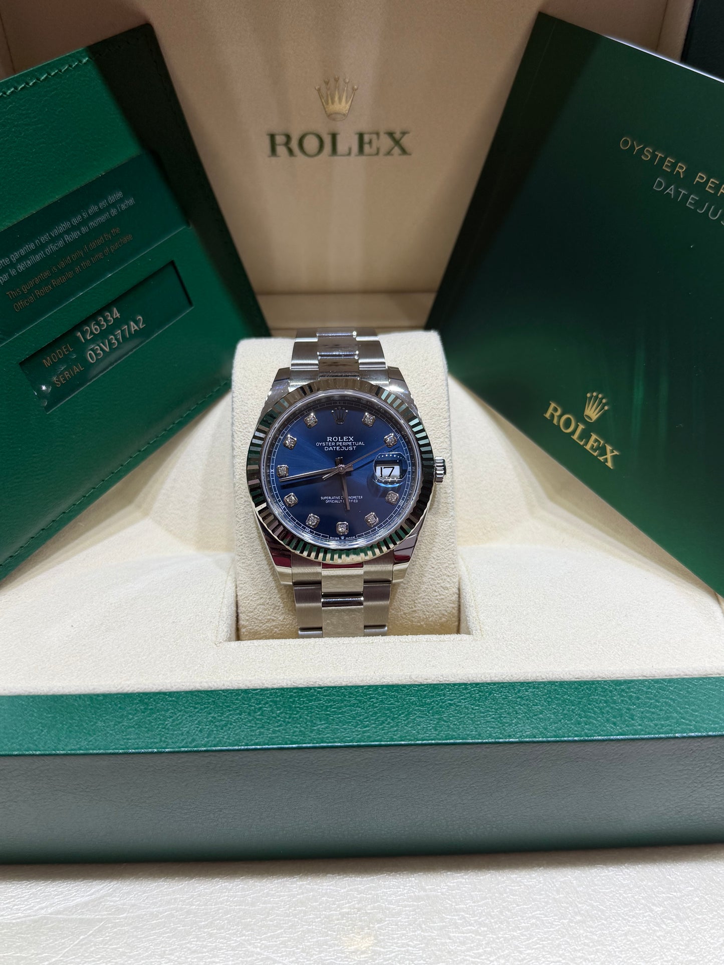 Rolex Datejust 41mm Stainless Steel 126334 Blue