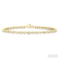 3/4 Ctw Bezel Set Baguette and Round Cut Diamond Fashion Bracelet in 14K Yellow Gold