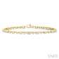3/4 Ctw Bezel Set Baguette and Round Cut Diamond Fashion Bracelet in 14K Yellow Gold