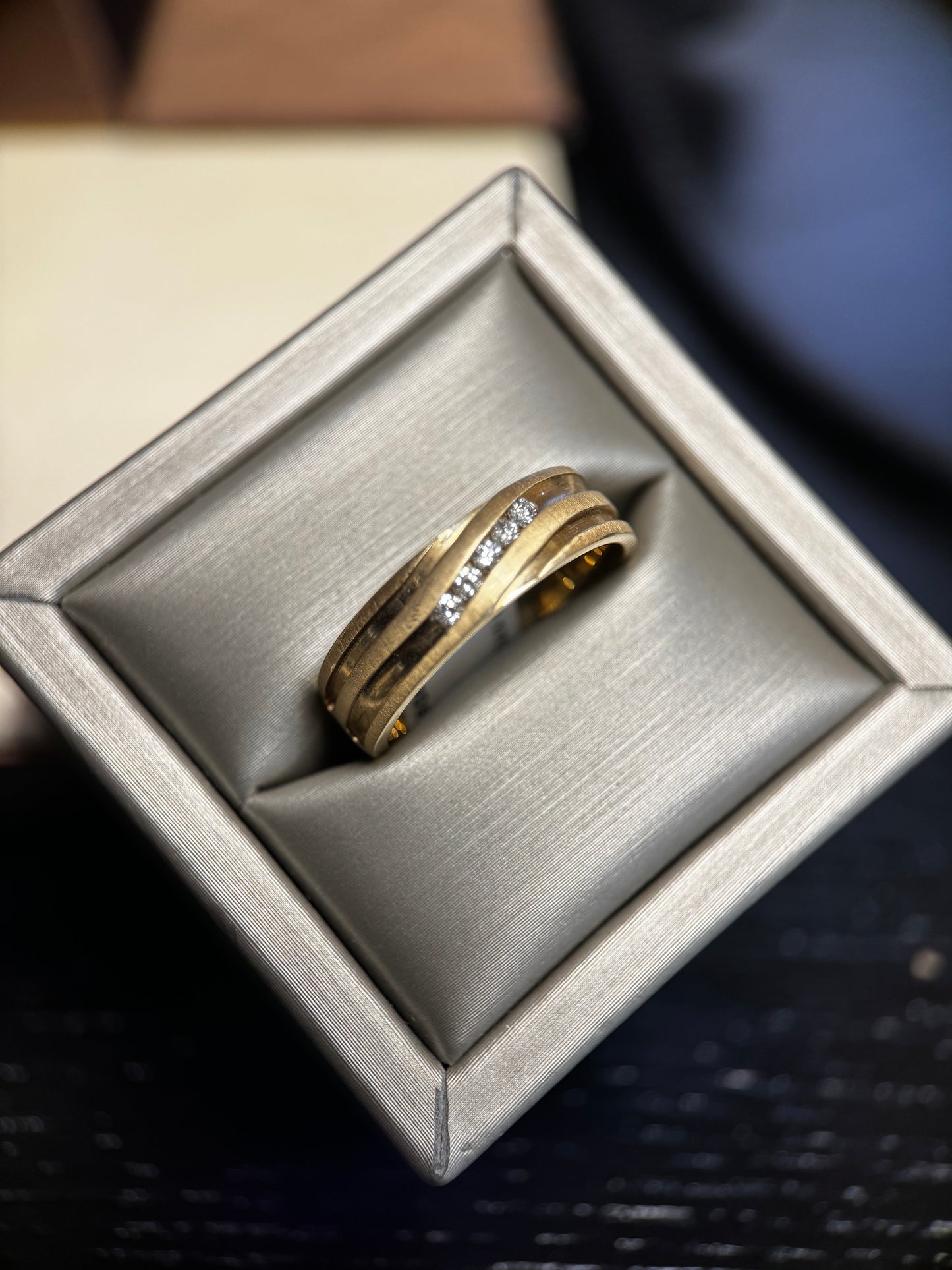 Mens Vintage Estate 14k Yellow Gold Diamond Ring .17ctw
