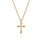 Gabriel & Co. 14K Yellow Plain Gold Bujukan 12mm Cross Necklace