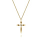 Gabriel & Co. 14K Yellow Gold Diamond Cross Pendant Necklace .01CTW