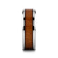 KOAN Titanium Polished Finish Koa Wood Inlaid Men’s Wedding Ring with Beveled Edges - 6mm & 8mm