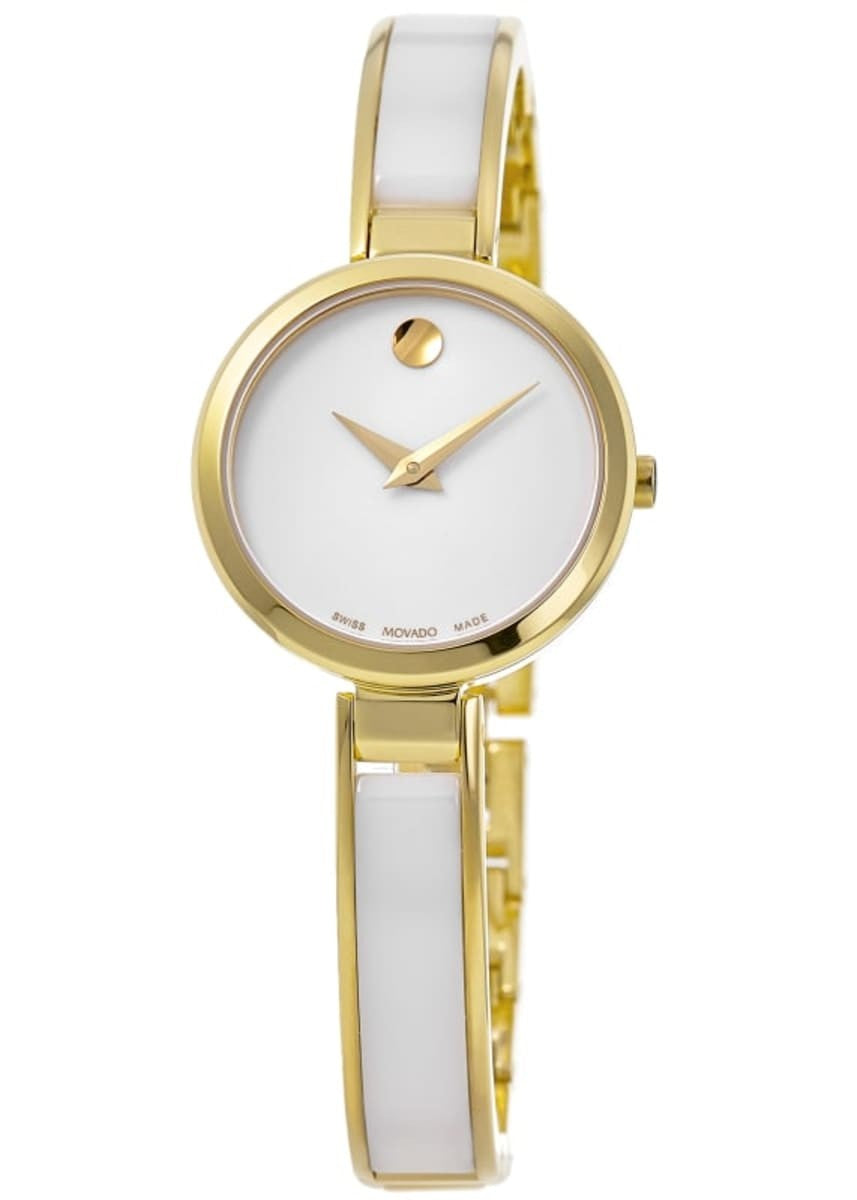 Movado Mov Bold GLD White Dial/Whit Bnd 0607715