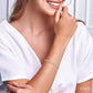 3/4 Ctw Oval Shape Link Round Cut Diamond Bracelet in 14K Yellow Gold