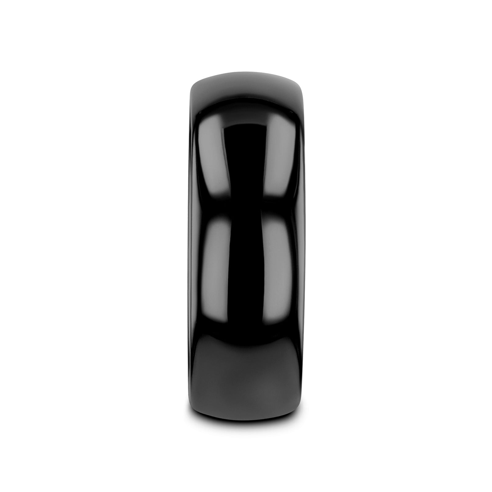 RAVEN Domed Black Tungsten Wedding Band - 2mm - 12mm - 6mm