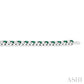 2.5 MM Emerald and 1 1/2 Ctw Round Cut Diamond Square Box Link Precious Tennis Bracelet in 14K White Gold