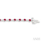 2.5 MM Round Cut Ruby and 1/2 Ctw Round Cut Diamond Precious Bracelet in 10K White Gold