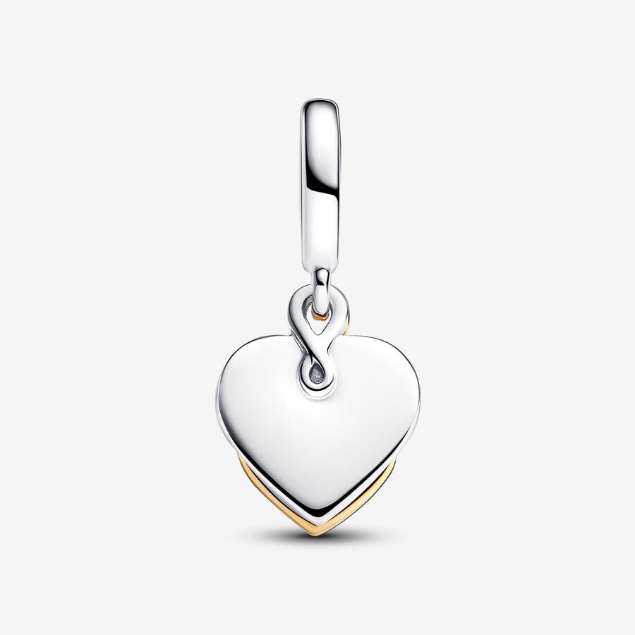 Lab-grown Diamond Engravable Mom Double Dangle Charm