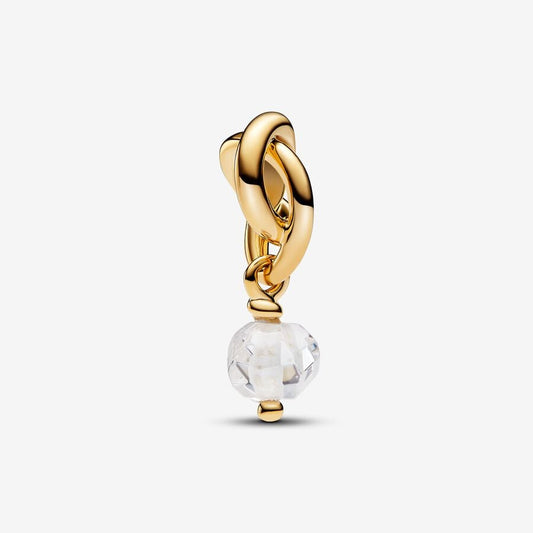 April Clear Eternity Circle Charm