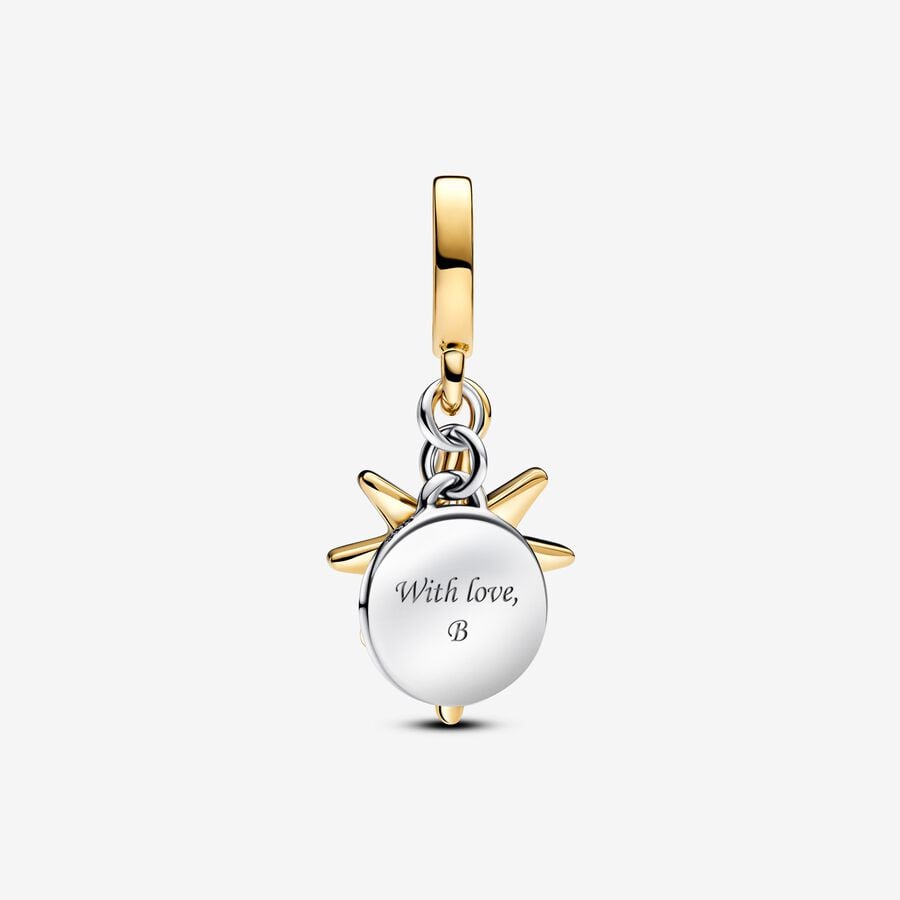 Engravable North Star Lab-grown Diamond Dangle Charm