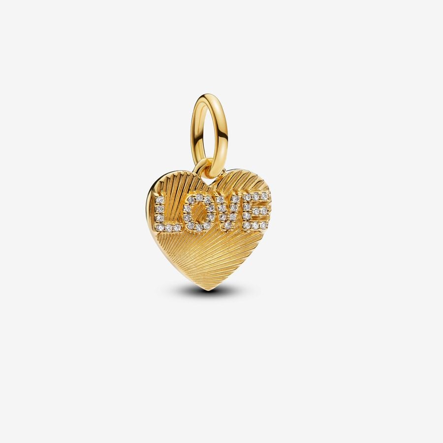 BE LOVE Engravable Golden Love Heart Charm Bracelet Set