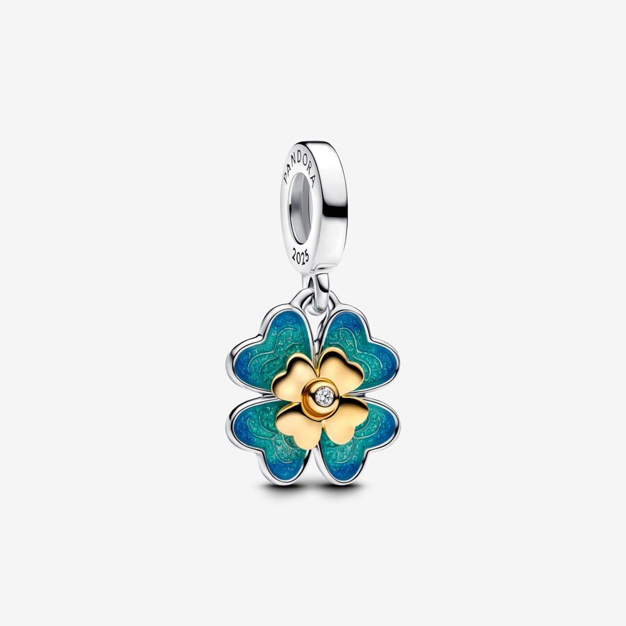 Four Leaf Clover Lab-Grown Diamond Dangle Charm