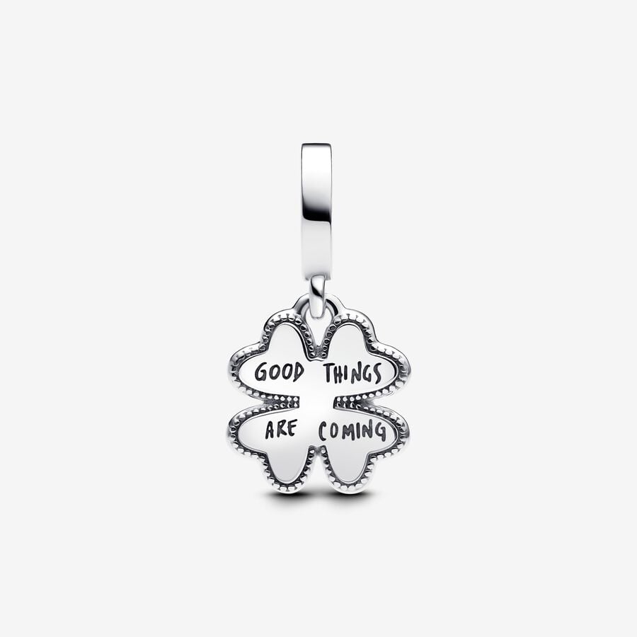 Four Leaf Clover Lab-Grown Diamond Dangle Charm