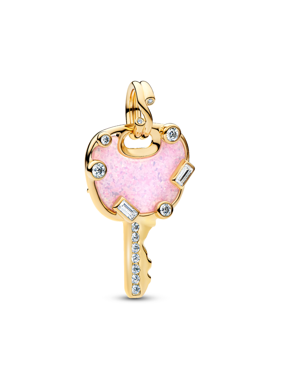 Pandora Opalescent Pink Love Key Large Dangle Charm
