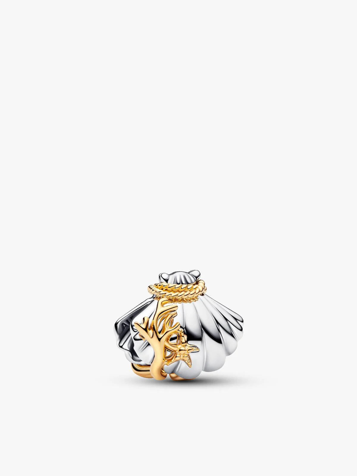 Pandora Disney Princesses Ariel Shell Lab-Grown Diamond Two-Tone Charm