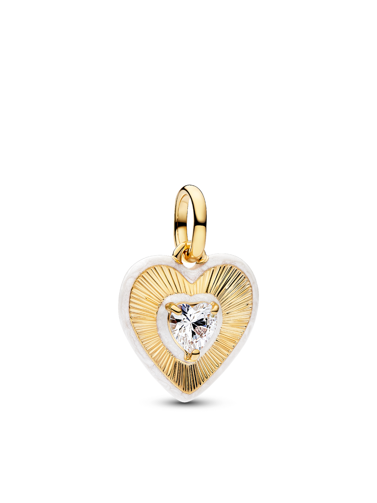 Pandora Radiating White Heart Medallion Charm
