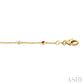 1.8 MM Ruby and 1/10 Ctw Bezel Set Round Cut Diamond Precious Gemstone Station Bracelet in 14K Yellow Gold