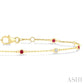 1.8 MM Ruby and 1/10 Ctw Bezel Set Round Cut Diamond Precious Gemstone Station Bracelet in 14K Yellow Gold
