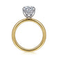 Gabriel & Co. Cari - 14K White-Yellow Gold Hidden Halo Oval Diamond Engagement Ring 11.5X7.5 .08CTW