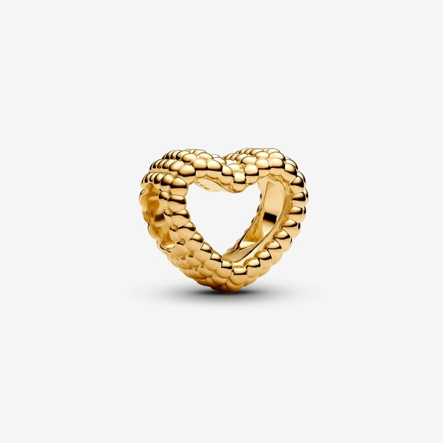 Beaded Open Heart Charm