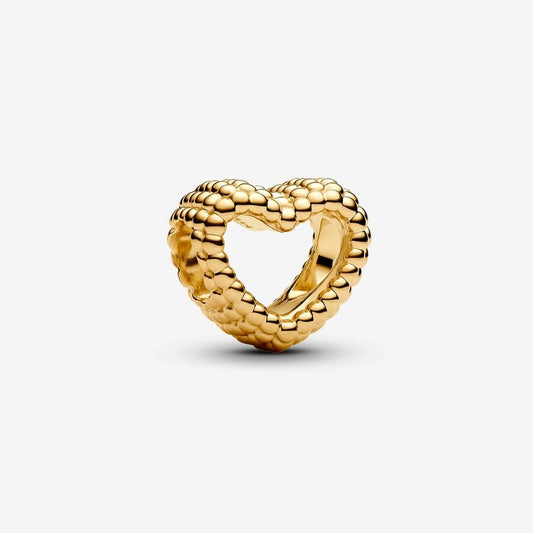 Beaded Open Heart Charm