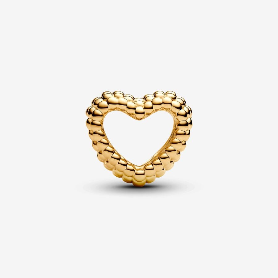 Beaded Open Heart Charm