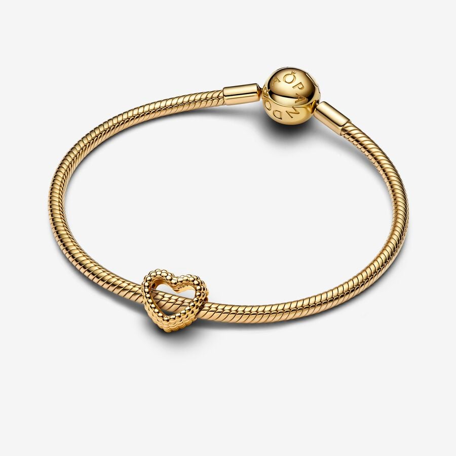 Beaded Open Heart Charm