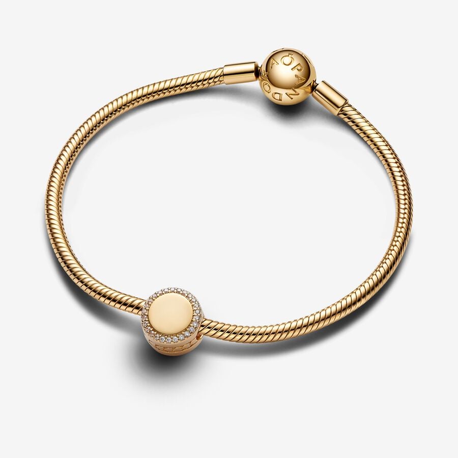 Engravable Sparkling Button Charm