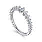 Gabriel & Co. 14K White Gold Graduating Diamond Classic Ladies Ring SZ 6.5 .51CTW