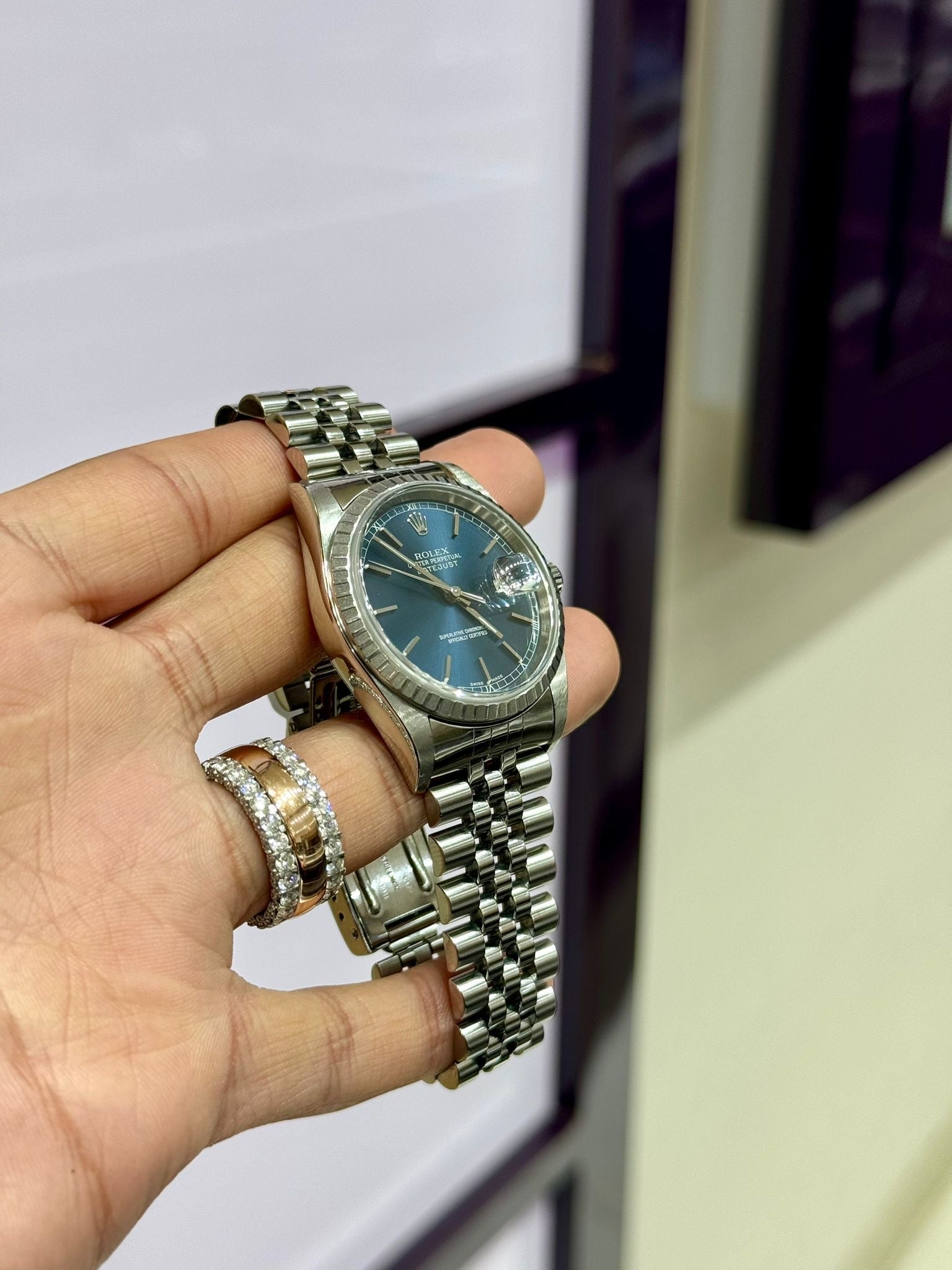 Mens Rolex Datejust Watch 16220 | 36mm | Blue Index Dial | Jubilee